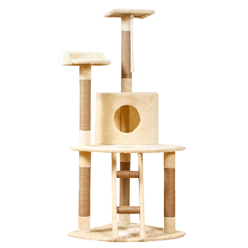 Four-post cat tower with central cave · NH-079