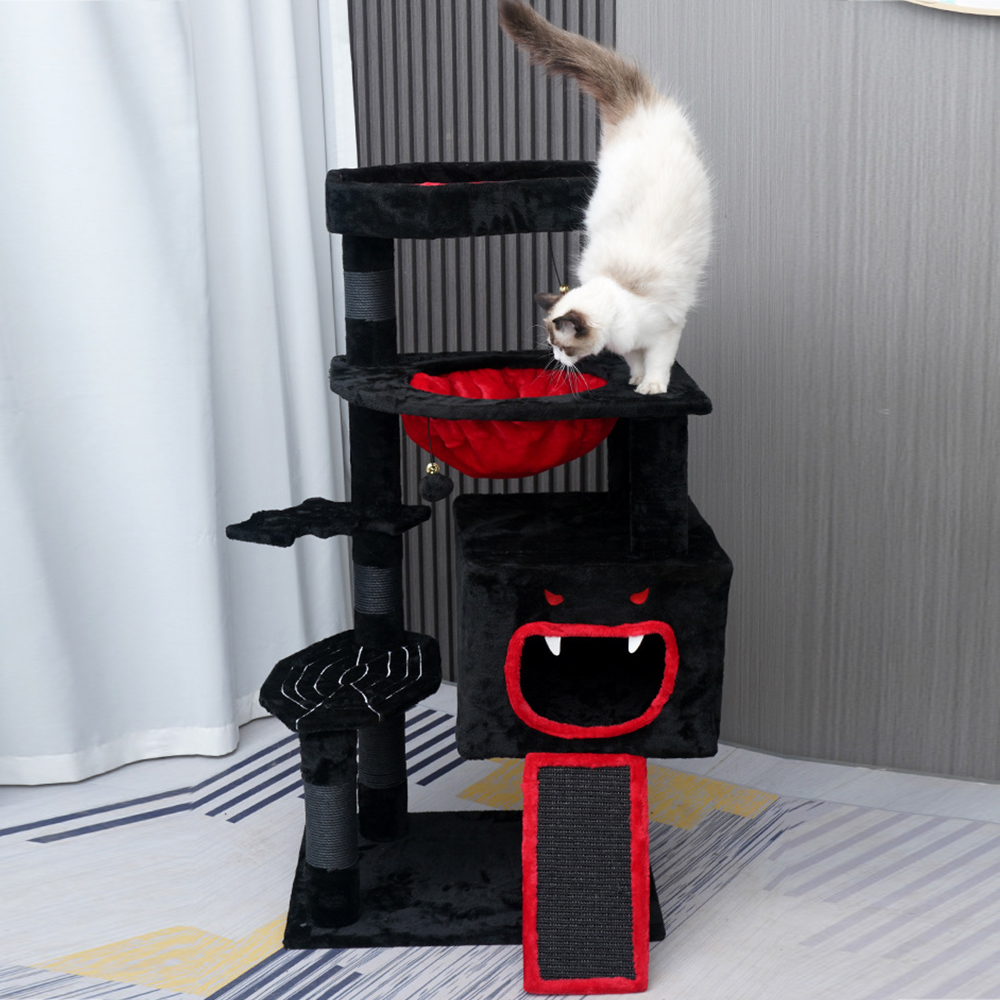 Cube-cave cat tower with ramp · NH-075