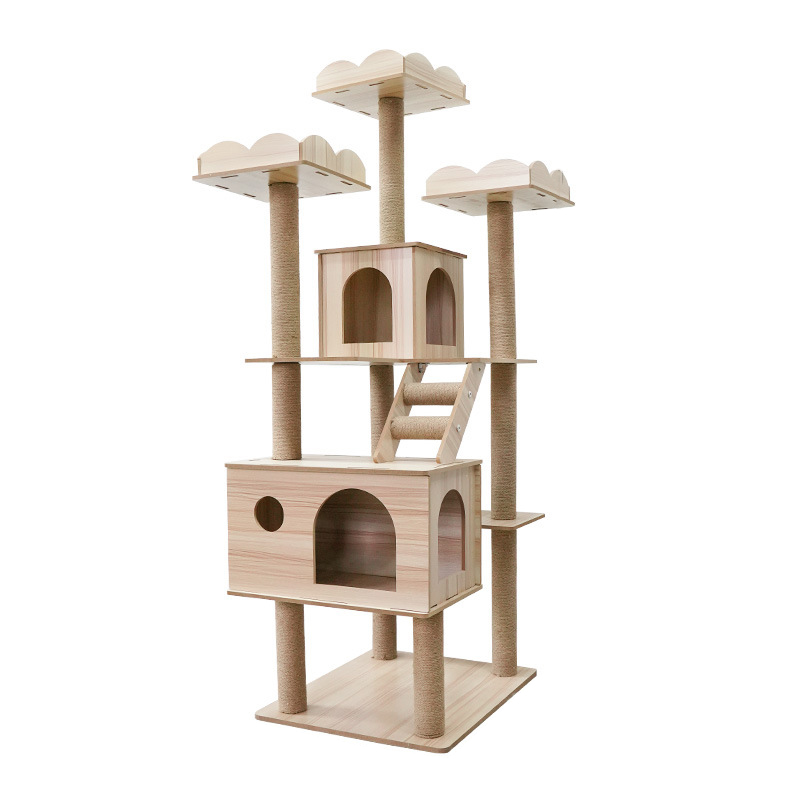 Ladder-style cat tower with stacked dens · NH-067