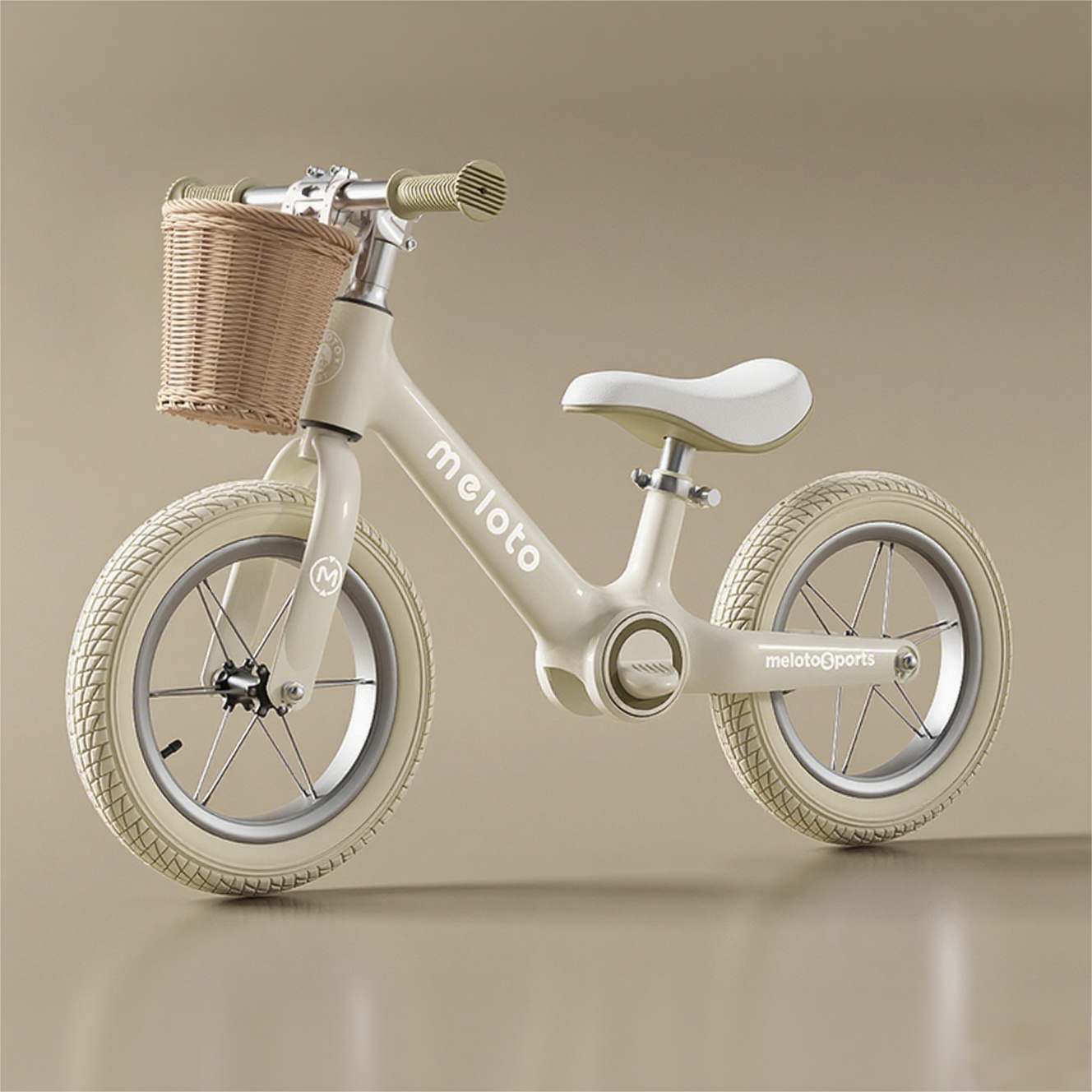 Pedalless balance bike with front basket and oval-open thick frame · PX-100