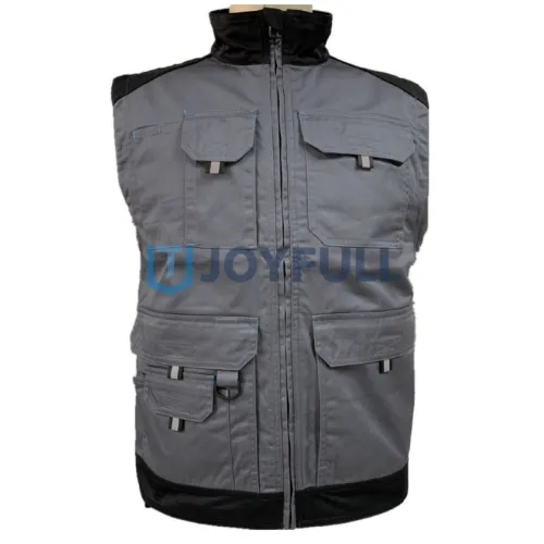 Work vest with stand collar and layered flap pockets · FS-063