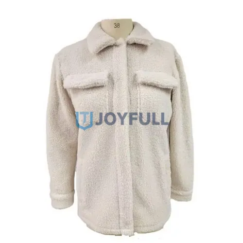 Shirt-style pile jacket with two chest flap pockets · FS-028