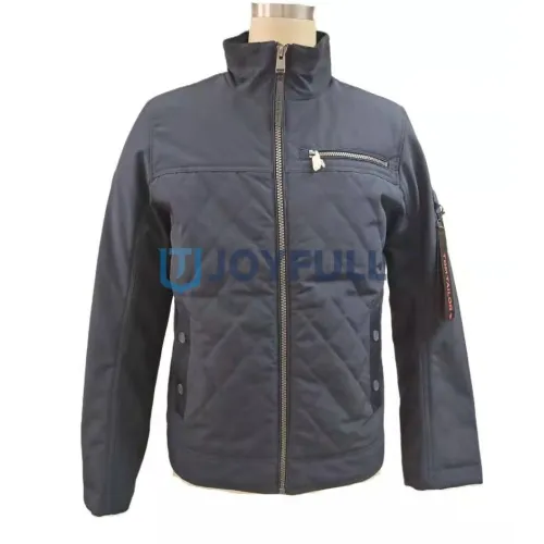 Stand-collar padded jacket with diamond front panels · FS-024