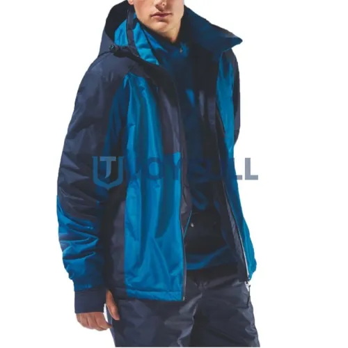 Hooded ski-style jacket with vertical front panels · FS-044