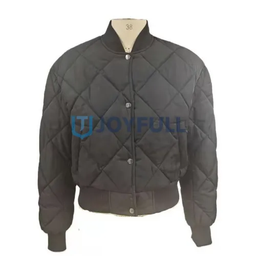 Short diamond-quilted jacket with ribbed hem · FS-031