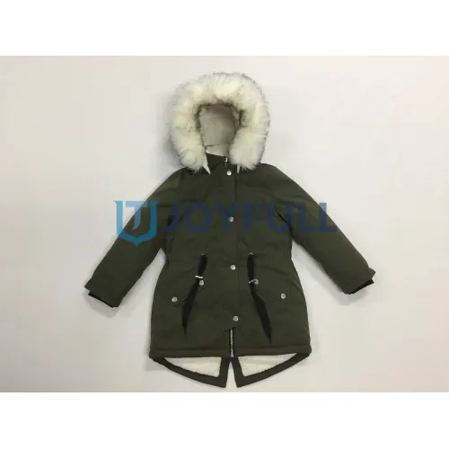 Children’s hooded jacket with drawcord waist and fishtail hem · FS-073