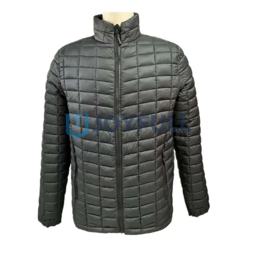 Stand-collar jacket with square quilting · FS-048