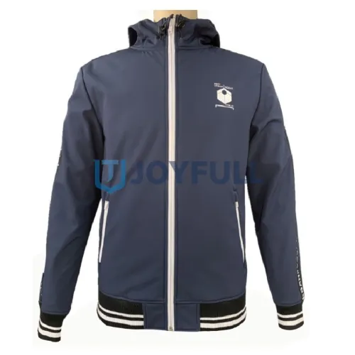 Hooded softshell jacket with ribbed hem · FS-039