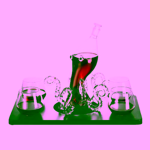 Glass decanter with octopus-tentacle form · HJ-082