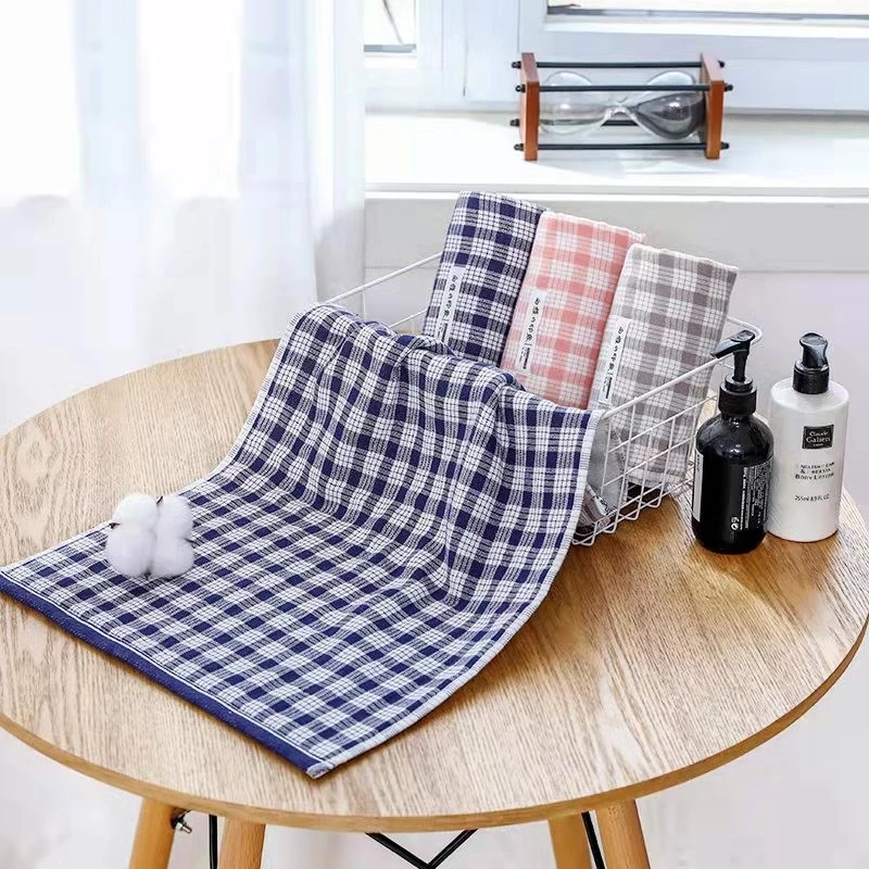 Fine-check cotton gauze towel range · GY-020