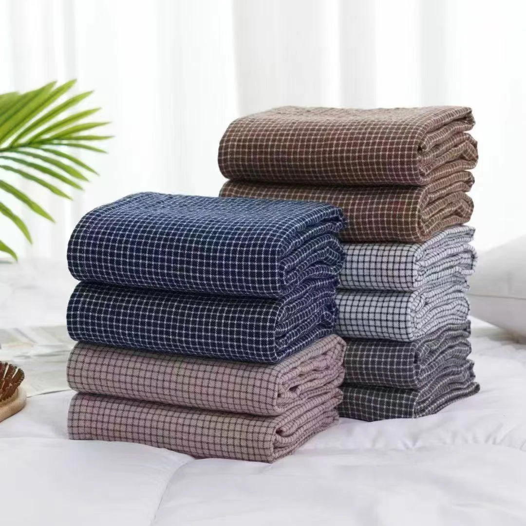 Cotton face towel with dense small checks · GY-027