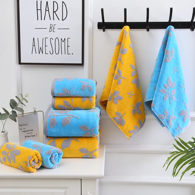 Leaf cut-pile cotton towel range · GY-019