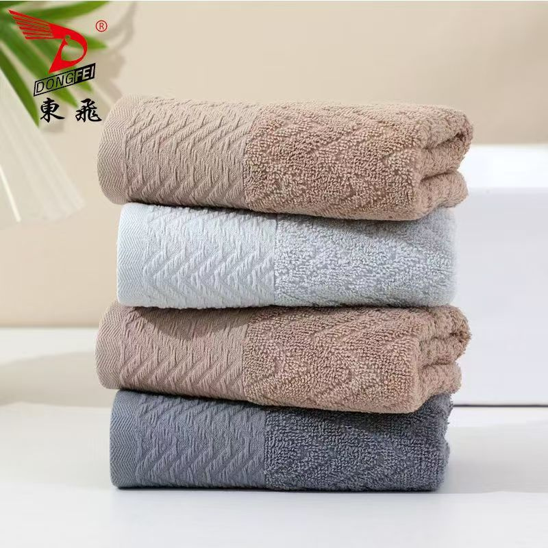 Cotton hand towel with fine textured grid · GY-030