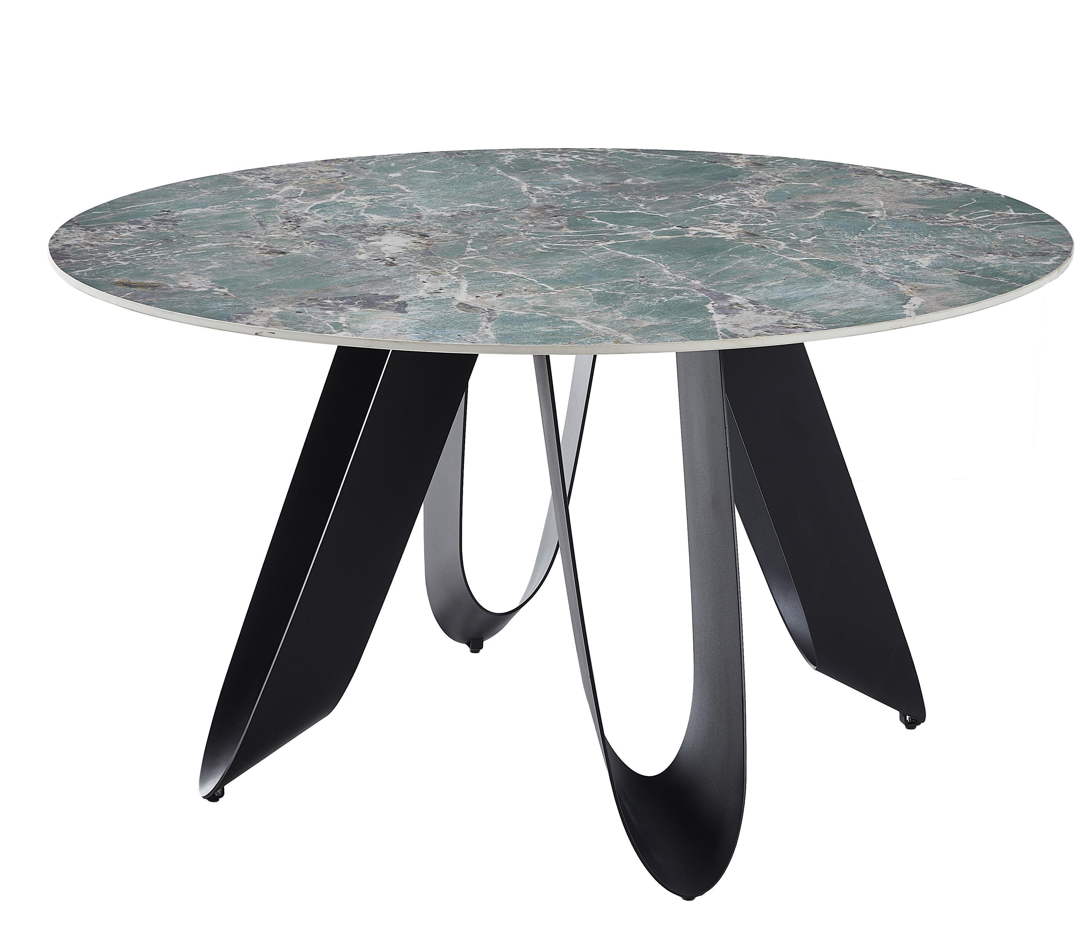 Round dining table with curved loop legs GDT1191B · XH-022