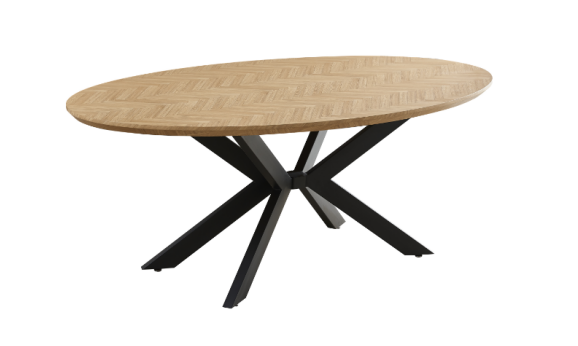 Oval dining table with star-cross legs GDT1196B · XH-024