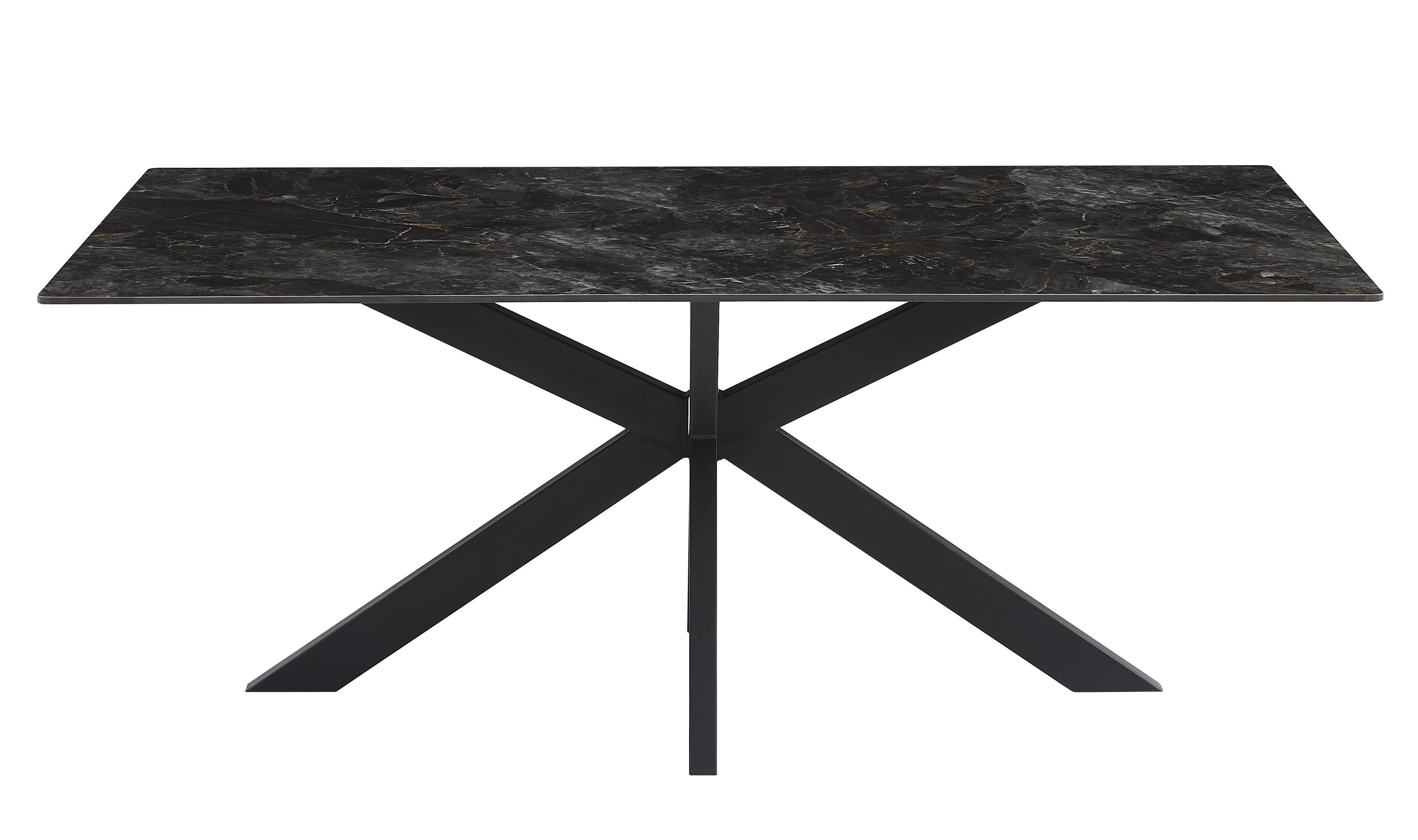 Rectangular dining table with crossed star legs GDT1237B-2VC · XH-014