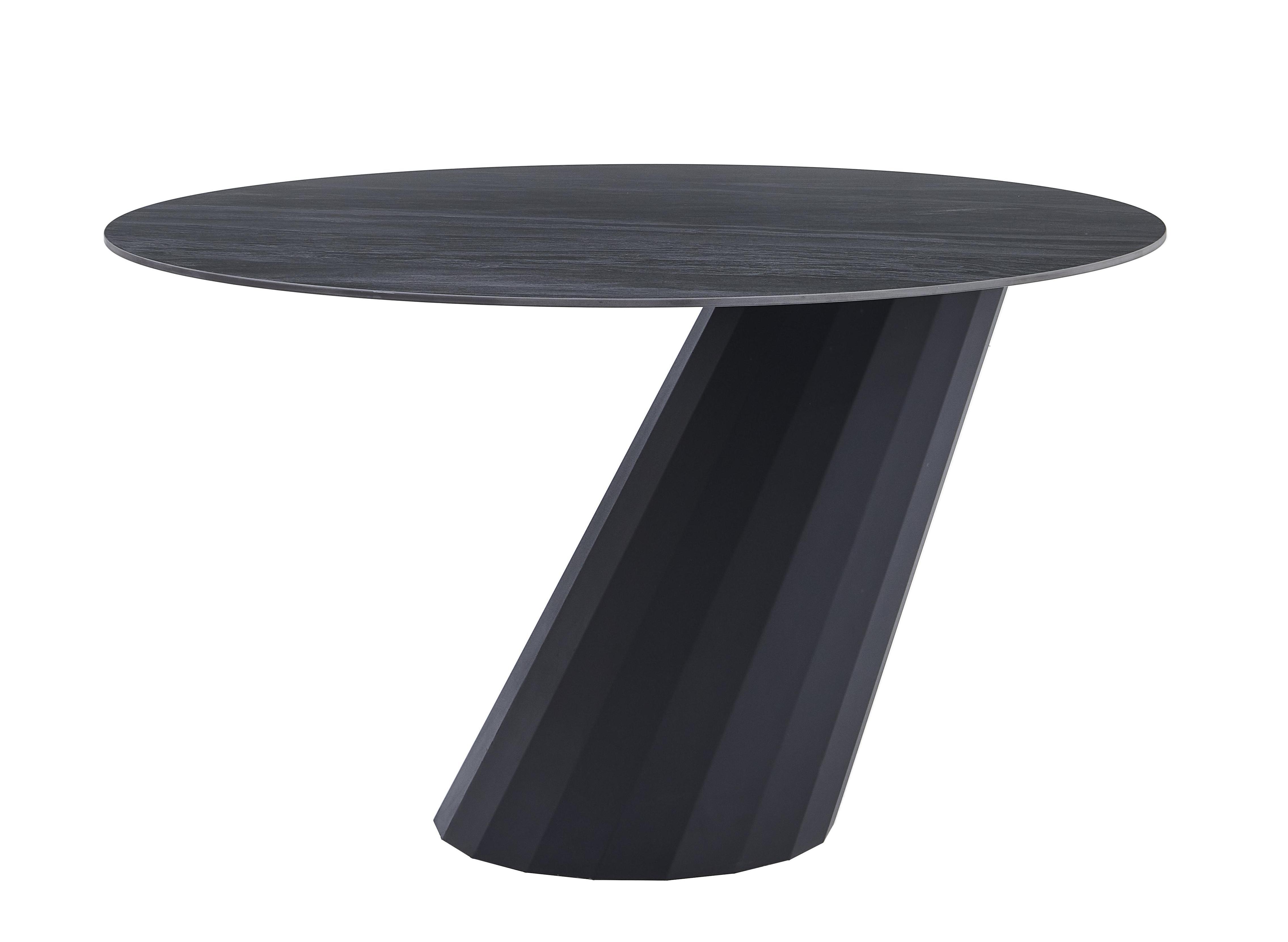 Round dining table with slanted faceted pedestal GDT1238B-3 · XH-049