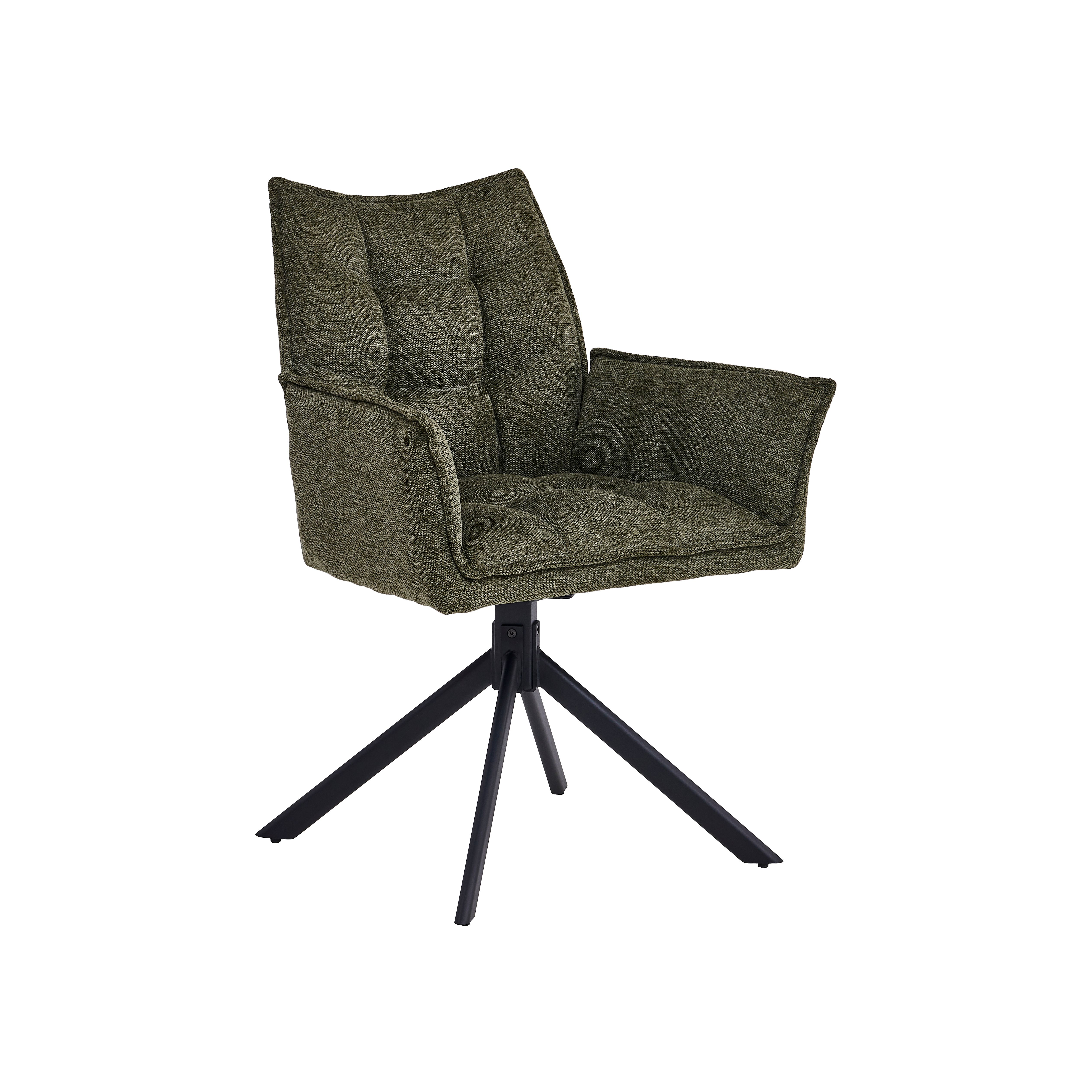 Square-padded dining armchair on cross base GDC960Cb-1 · XH-017