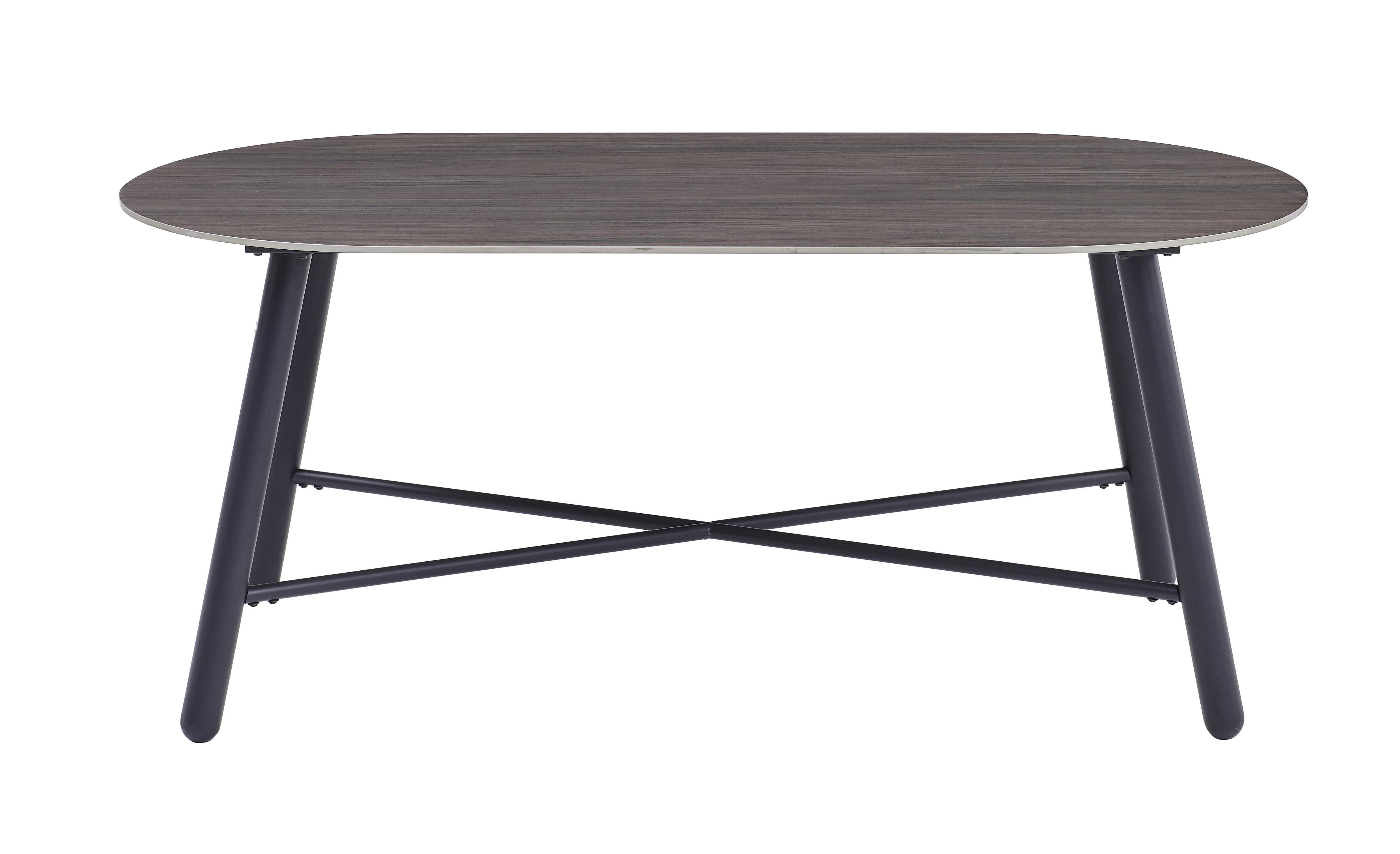 Rounded dining table with four legs and cross braces GDT1243B-3 · XH-016