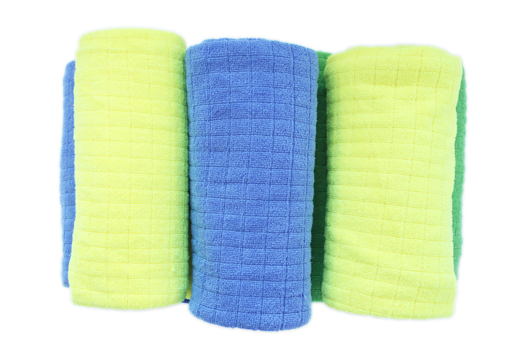 Square-grid pile weft-knit towel · GY-092