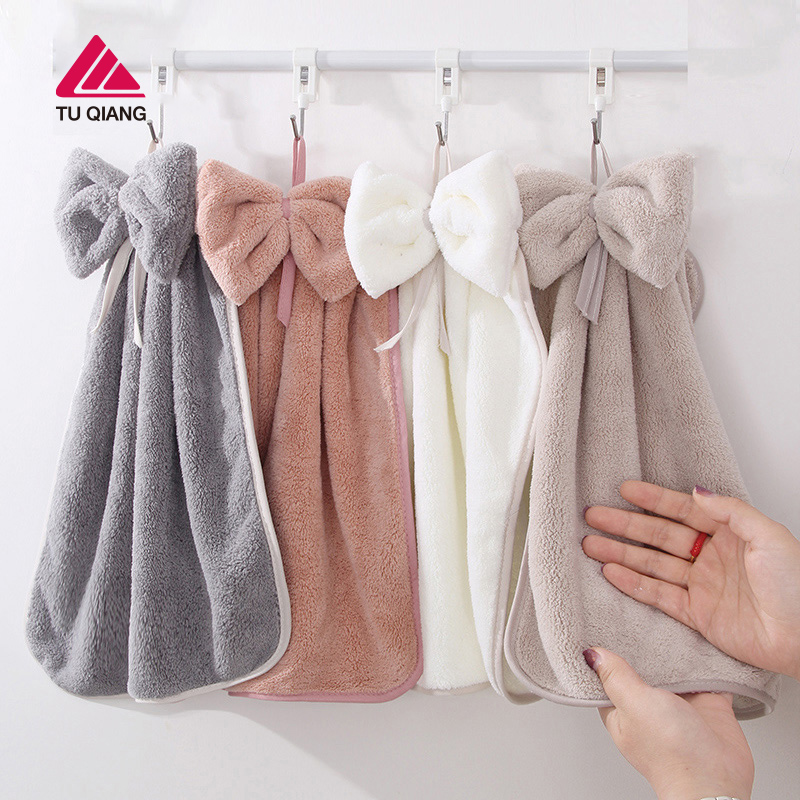 Tuqiang hanging hand towel with bow top · GY-062