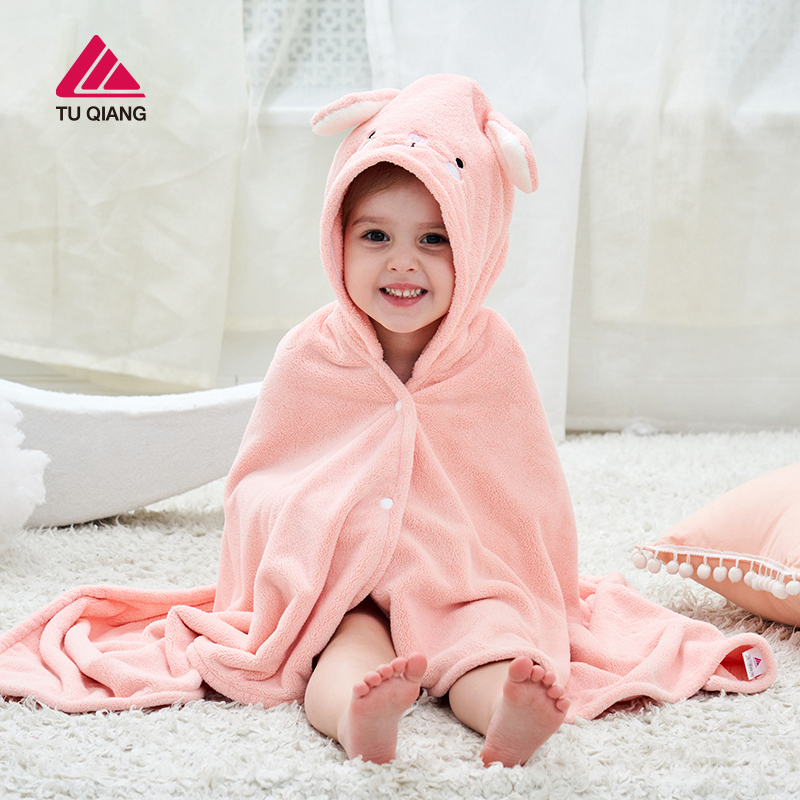 Tuqiang front-fastening hooded bath cape for children · GY-067