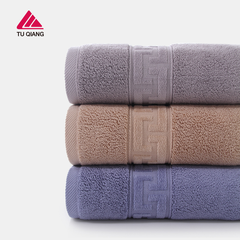 Tuqiang long-staple cotton bath towel with wide meander border · GY-069