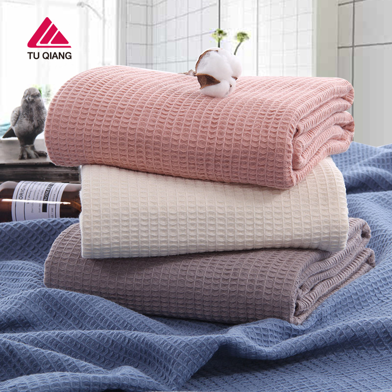 Tuqiang waffle-weave throw · GY-066