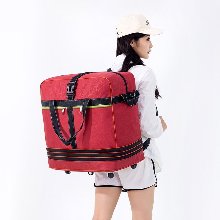 Barrel-shaped wheeled backpack duffel · BG-099