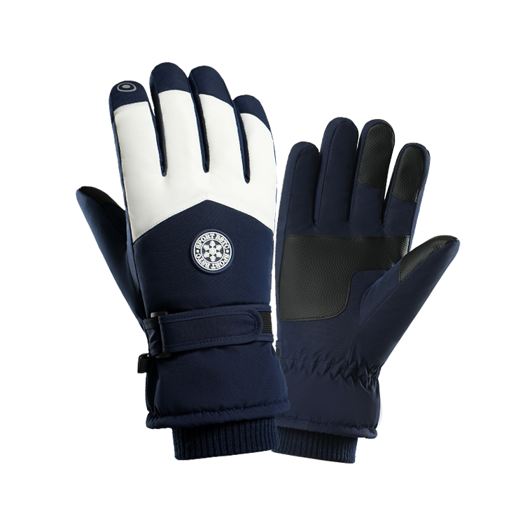 Touchscreen ski gloves with round wrist patch · HB29-ARI-01