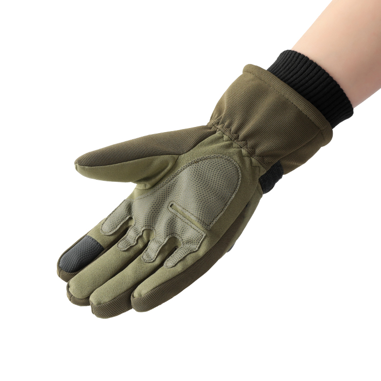Olive soft-shell ski gloves · HB29-ARI-12