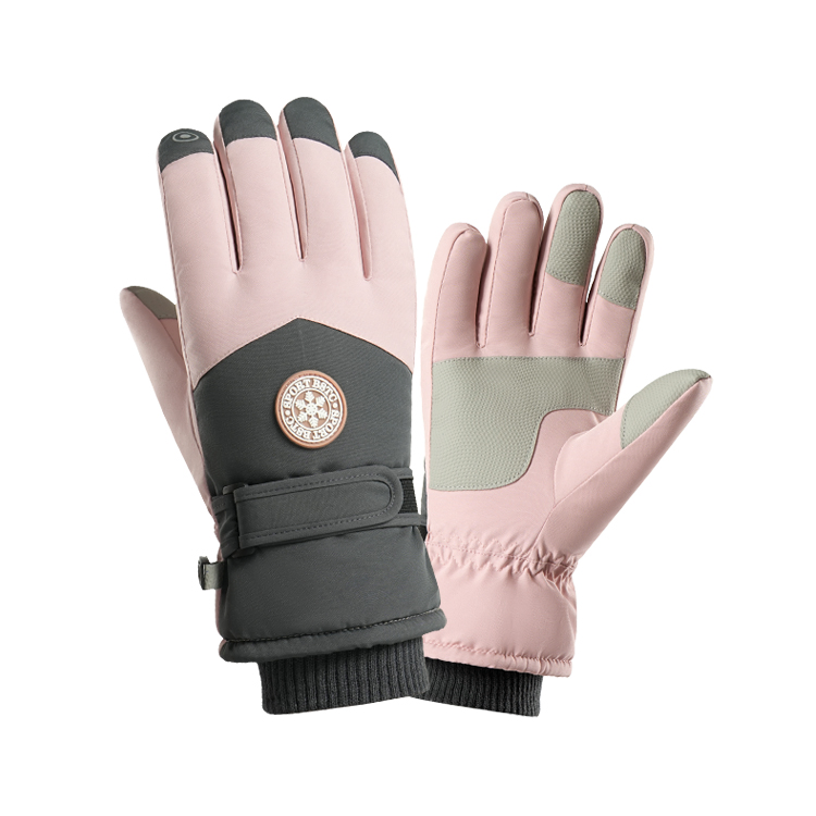 Curved-finger ski gloves with wrist patch · HB29-ARI-13