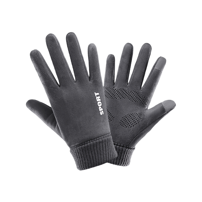 Black suede-look cycling gloves · HB29-ARI-14