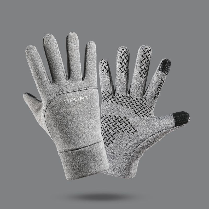 Grey dotted-grip touchscreen gloves · HB29-ARI-17