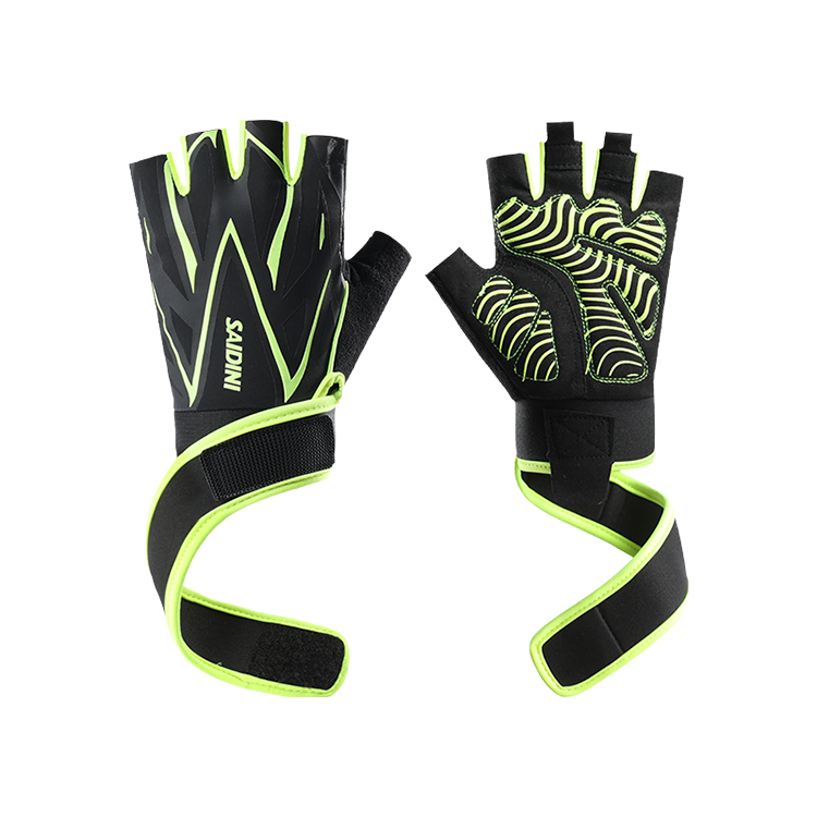 Black-green fingerless sports gloves · HB29-ARI-20