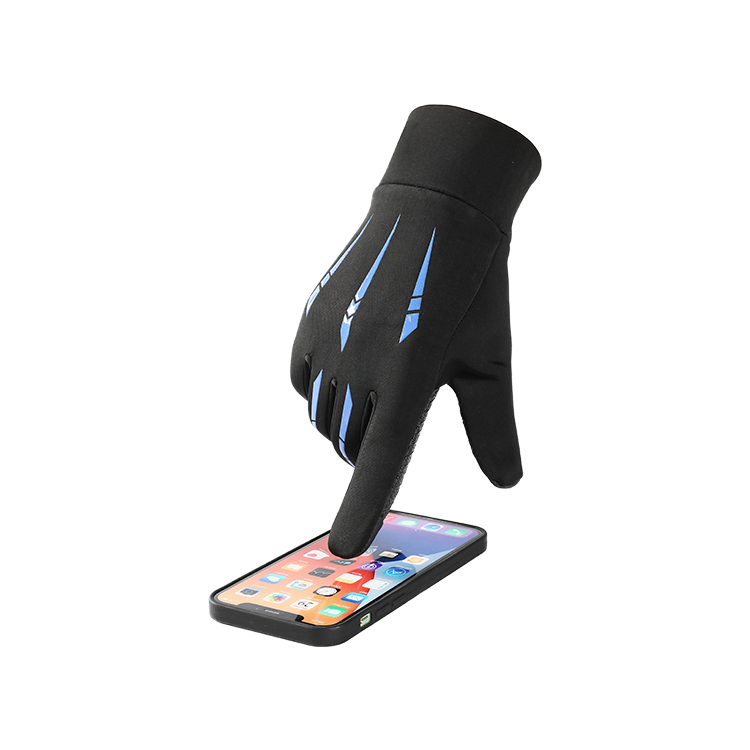 Black fleece gloves with touchscreen fingertip · HB29-ARI-22