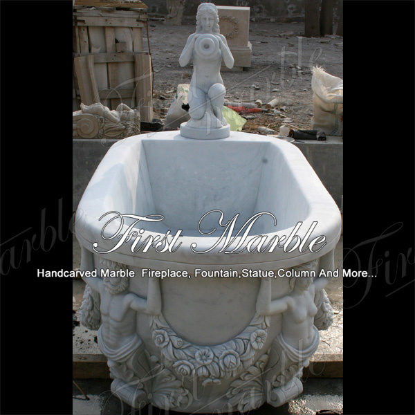 Carrara marble pedestal bathtub MBM-1043 · HB29-FIR-02