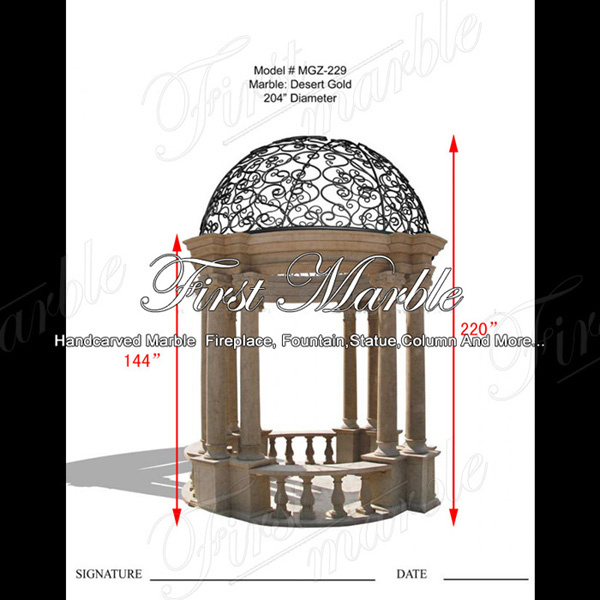 Domed garden marble gazebo MGZ-229 · HB29-FIR-14