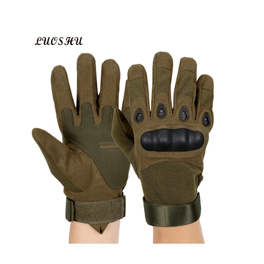 Brown armored motorcycle gloves · HB29-LUO-09