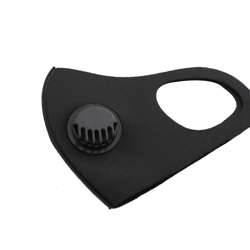 Black face mask with breathing valve · HB29-LUO-23