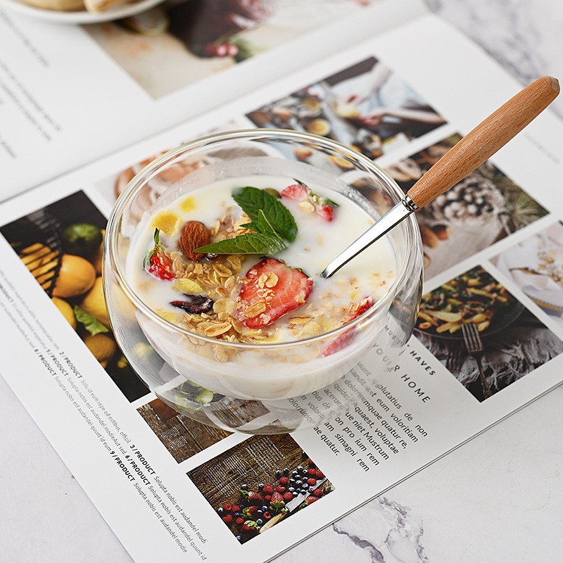 Double-wall glass dessert bowl · HJ-005 — 3