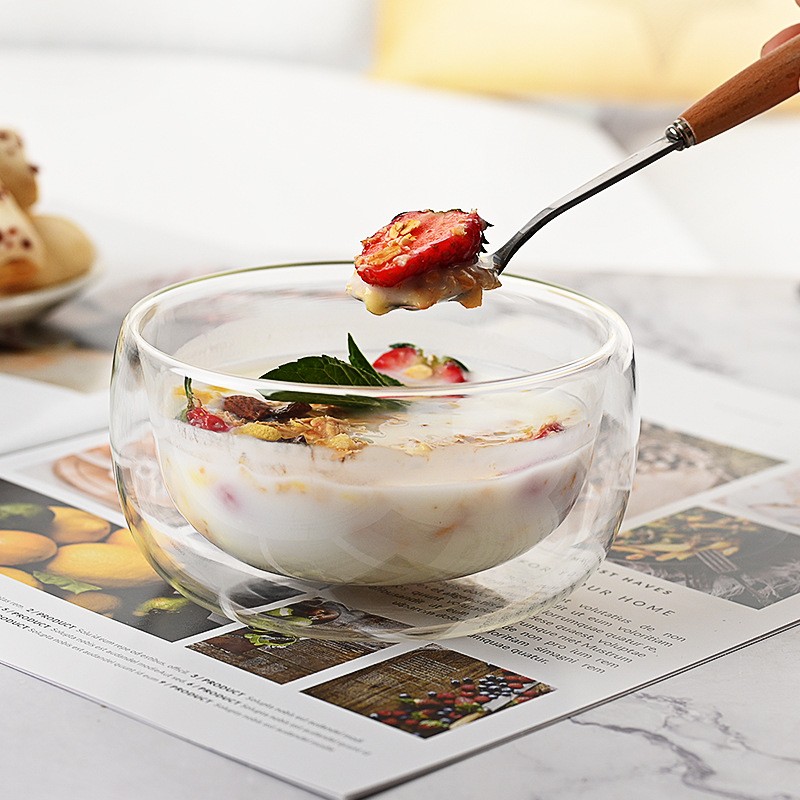 Double-wall glass dessert bowl · HJ-005