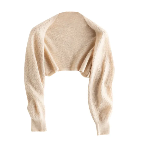 Draped cashmere knit shawl · QH-011