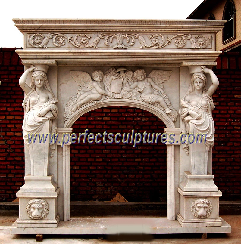 Angel-figure fireplace mantel · QY-LS203