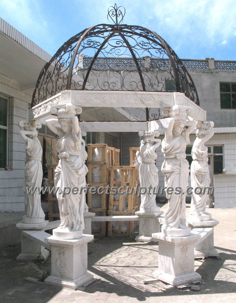 Domed carved garden gazebo · GR051
