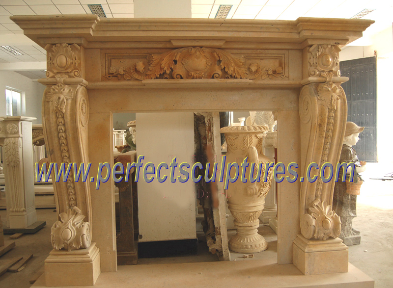 Classical carved fireplace mantel · QY-LS207
