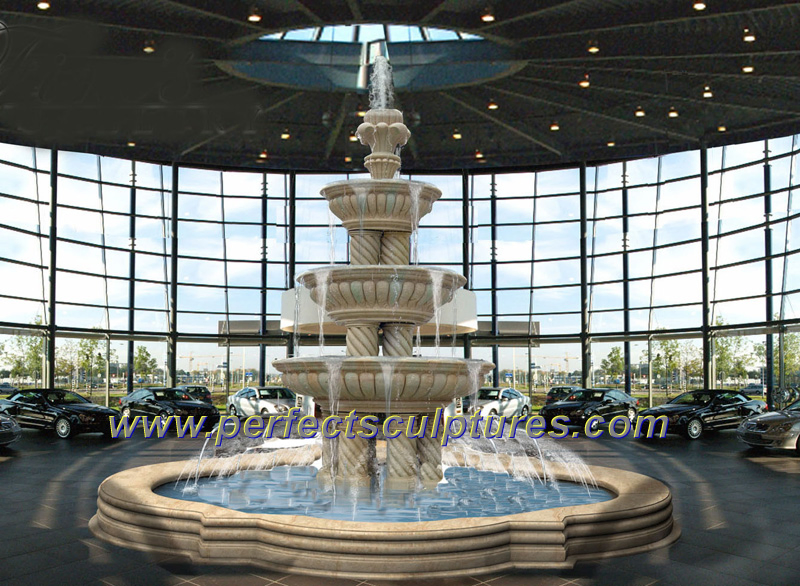 Tiered circular-basin garden fountain · SY-F199