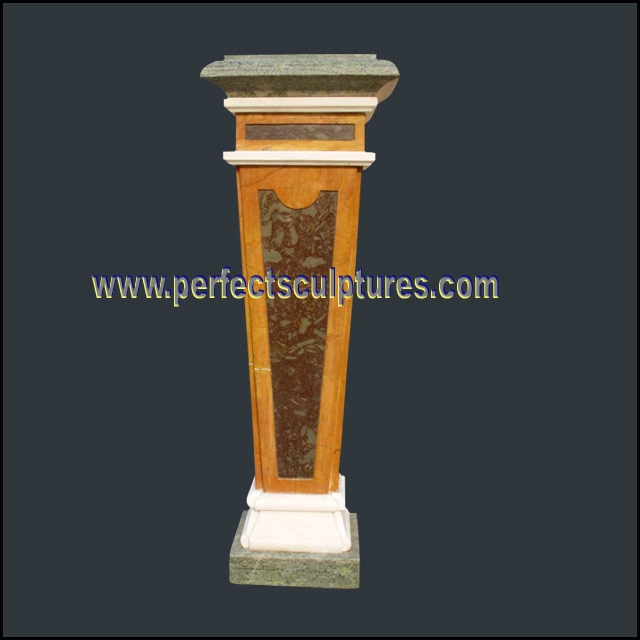 Carved decorative stone pedestal · BA071