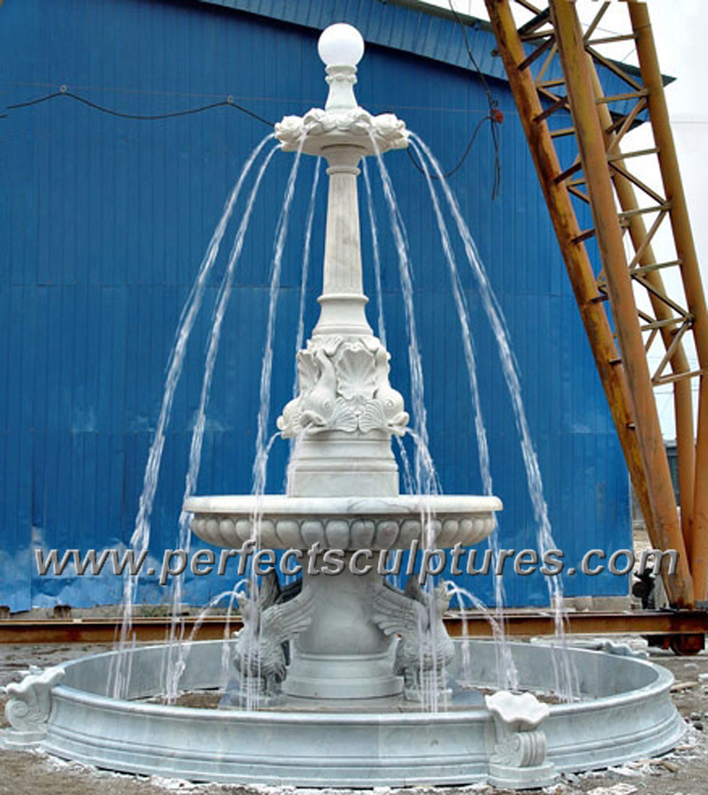 Carved-column garden fountain · SY-F360