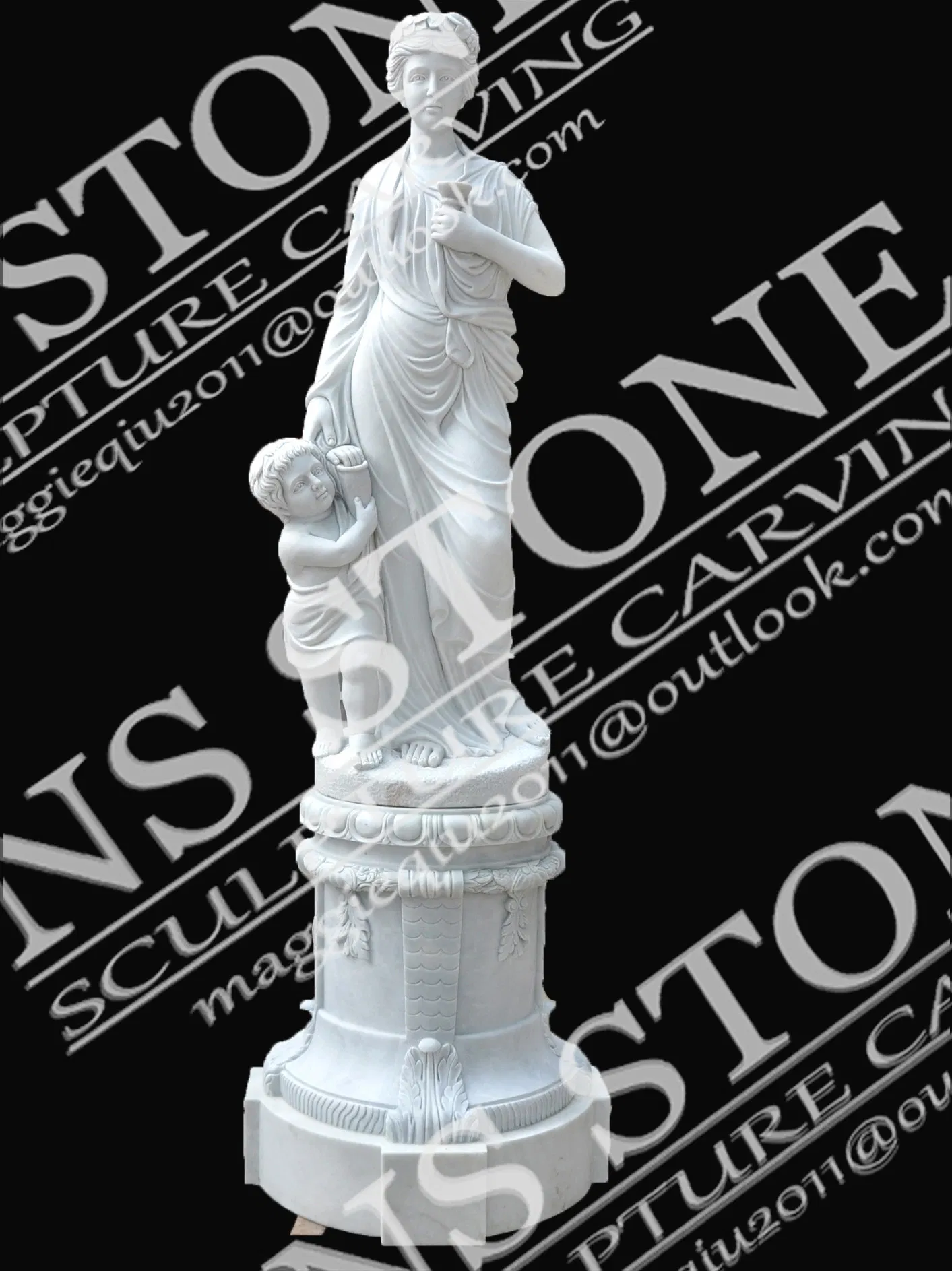MS-101 Pure White Marble Child Statue · MS-101